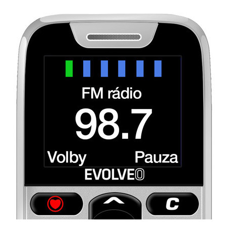 EVOLVEO EasyPhone, mobilný telefón pre seniorov s nabíjacím stojanom, biela