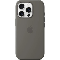 iPhone 16 Pro Silicone Case with MS - Stone Gray