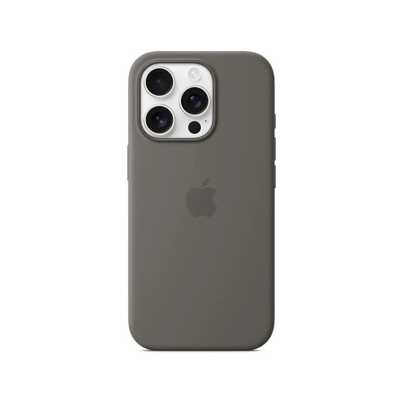 iPhone 16 Pro Silicone Case with MS - Stone Gray