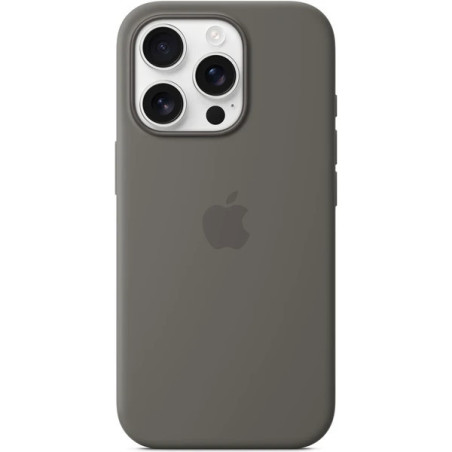 iPhone 16 Pro Silicone Case with MS - Stone Gray