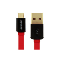 Kábel AVACOM MIC-40R USB - Micro USB, 40cm, červená