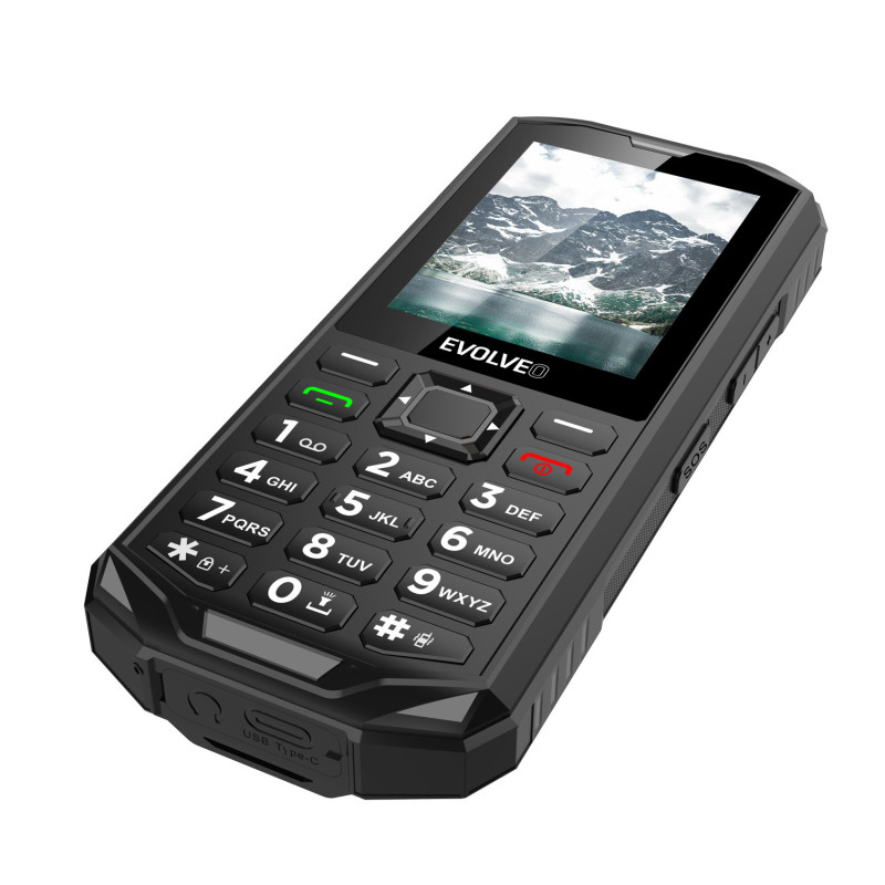 EVOLVEO StrongPhone X5, vodotesný odolný Dual SIM telefón, čierno-šedá