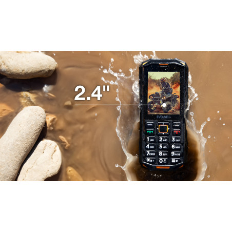 EVOLVEO StrongPhone X5, vodotesný odolný Dual SIM telefón, čierno-šedá