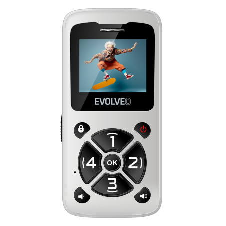 EVOLVEO EasyPhone ID, mobilný telefón pre seniorov, biela
