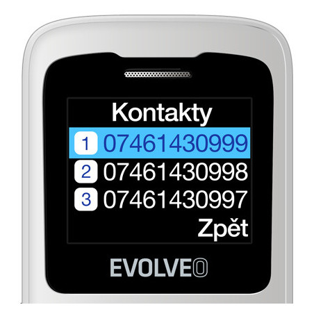 EVOLVEO EasyPhone ID, mobilný telefón pre seniorov, biela