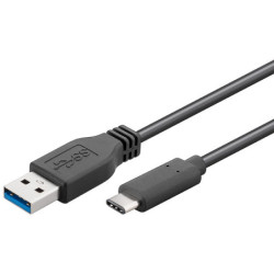 PremiumCord USB-C male - USB 3.0 A Male, čierny, 15cm