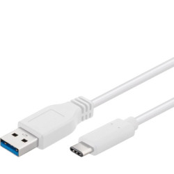 PremiumCord USB-C male - USB 3.0 A Male, biely, 0,5m