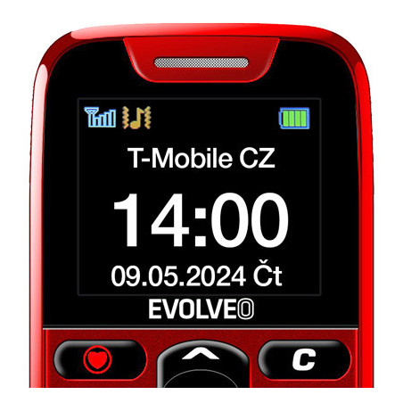 EVOLVEO EasyPhone, mobilný telefón pre seniorov s nabíjacím stojanom, červená