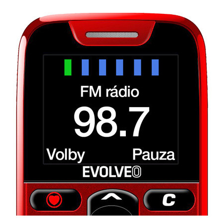 EVOLVEO EasyPhone, mobilný telefón pre seniorov s nabíjacím stojanom, červená