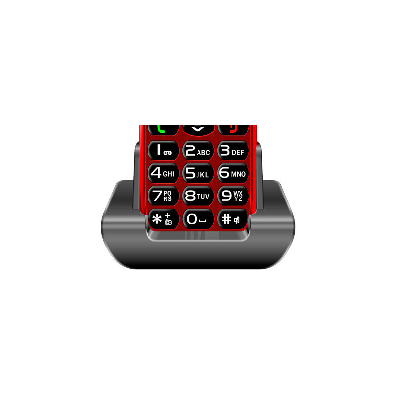 EVOLVEO EasyPhone, mobilný telefón pre seniorov s nabíjacím stojanom, červená