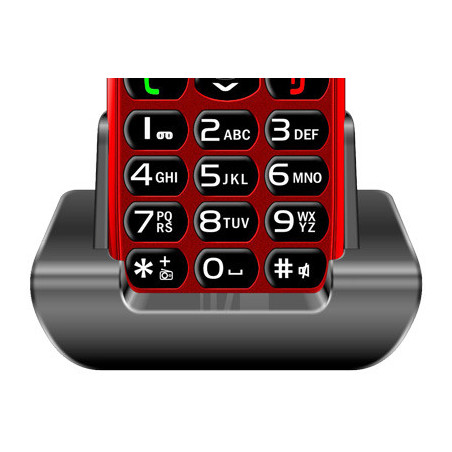 EVOLVEO EasyPhone, mobilný telefón pre seniorov s nabíjacím stojanom, červená