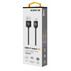 ALIGATOR Dátový kábel 2A USB-C 2 m čierny