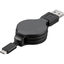 PremiumCord Kábel USB 3.1 C M - USB 2.0 A M, charging a sync navíjací kábel 1m