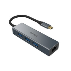 AKASA - USB Type-C 4-in-1 hub s Ethernetom