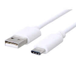 Kábel C-TECH USB 2.0 AM na Type-C kábel (AM CM), 2m, biely