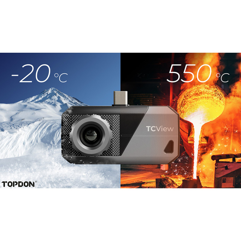 TOPDON termálna infra kamera TS001/256x192/Windows/Android/zorné pole 13°x10°/USB-C/