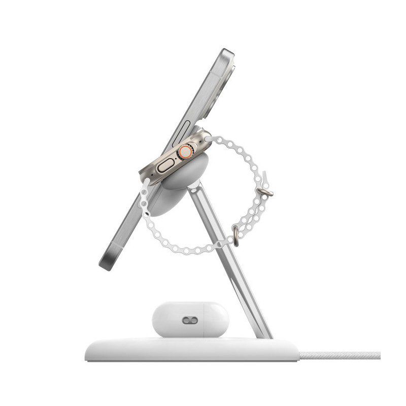 Belkin BOOST CHARGE PRO Qi2, 15W 3v1 magnetický stojan, biely