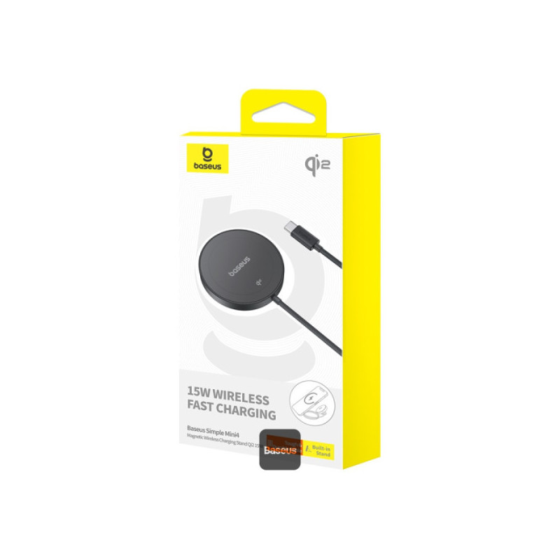 Baseus bezdrôtová nabíjacia magnetická podložka Simple Mini4 Qi2 15W čierna