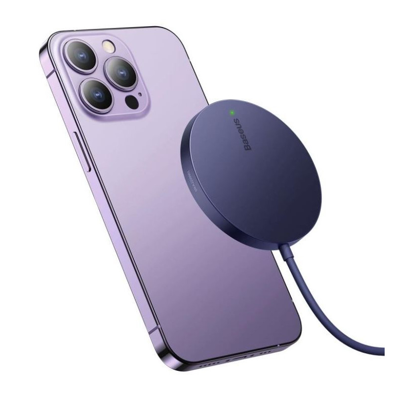 Baseus bezdrôtová nabíjačka do siete Simple Mini3 15W USB-C fialová
