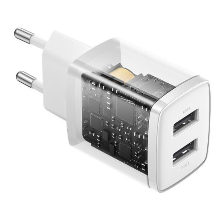 Baseus nabíjačka do siete Compact 2xUSB 10,5W biela