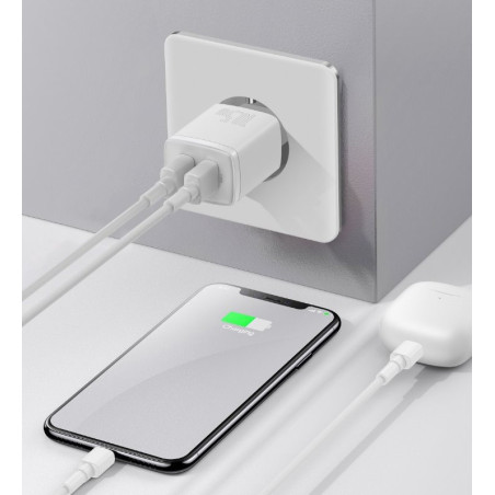 Baseus nabíjačka do siete Compact 2xUSB 10,5W biela