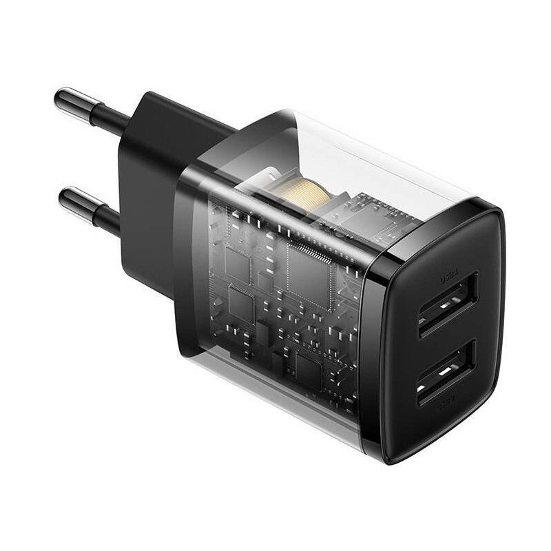 Baseus nabíjačka do siete Compact 2xUSB 10,5W čierna