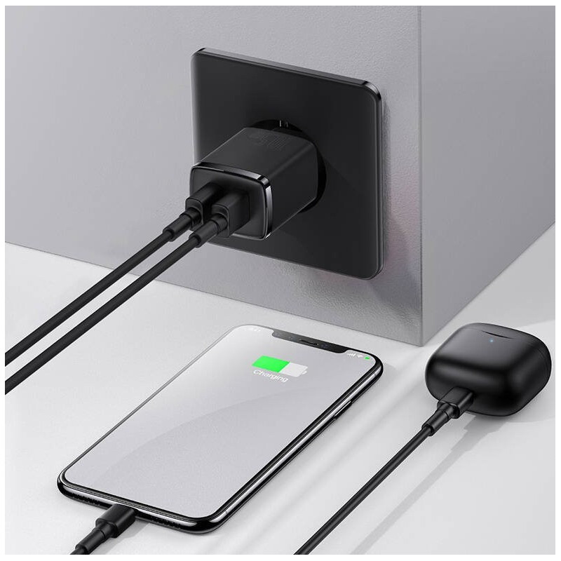 Baseus nabíjačka do siete Compact 2xUSB 10,5W čierna