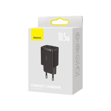 Baseus nabíjačka do siete Compact 2xUSB 10,5W čierna