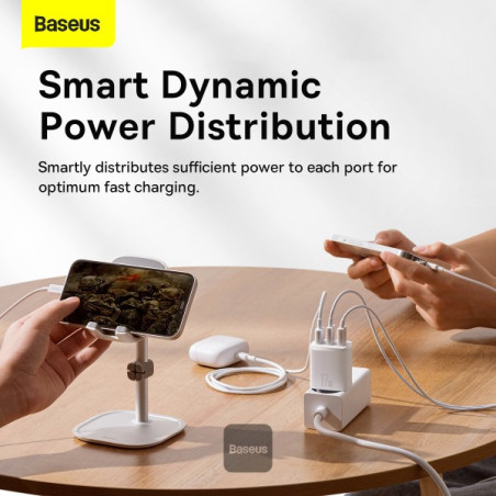 Baseus nabíjačka do siete Compact 3xUSB 17W biela