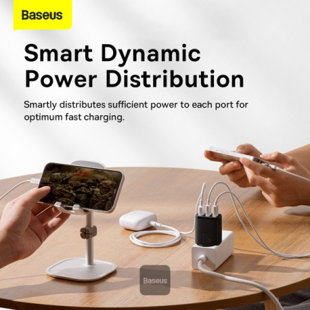 Baseus nabíjačka do siete Compact 3xUSB 17W čierna