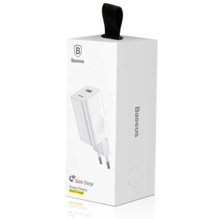 Baseus rýchlonabíjačka do siete 1xUSB Quick Charge 3.0 24W biela
