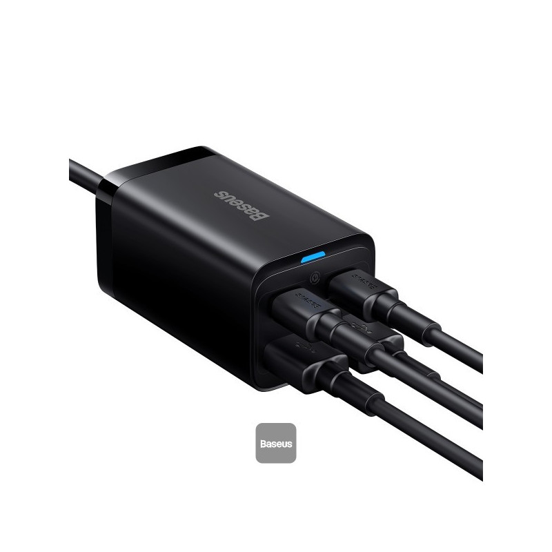 Baseus rýchlonabíjačka do siete GaN3 Pro, 2x USB-C, 2x USB 65W čierna