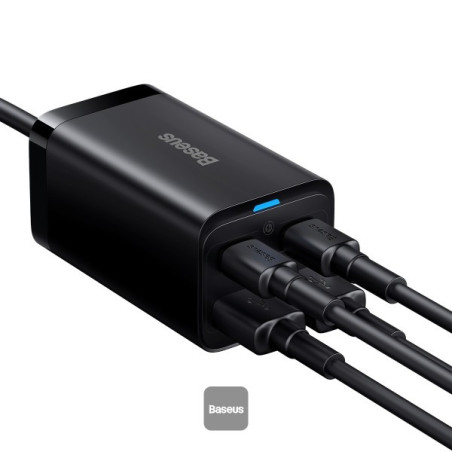 Baseus rýchlonabíjačka do siete GaN3 Pro, 2x USB-C, 2x USB 65W čierna