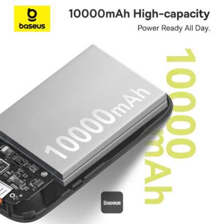 Baseus power banka Qpow 10000mAh 30W čierna s USB-C káblom