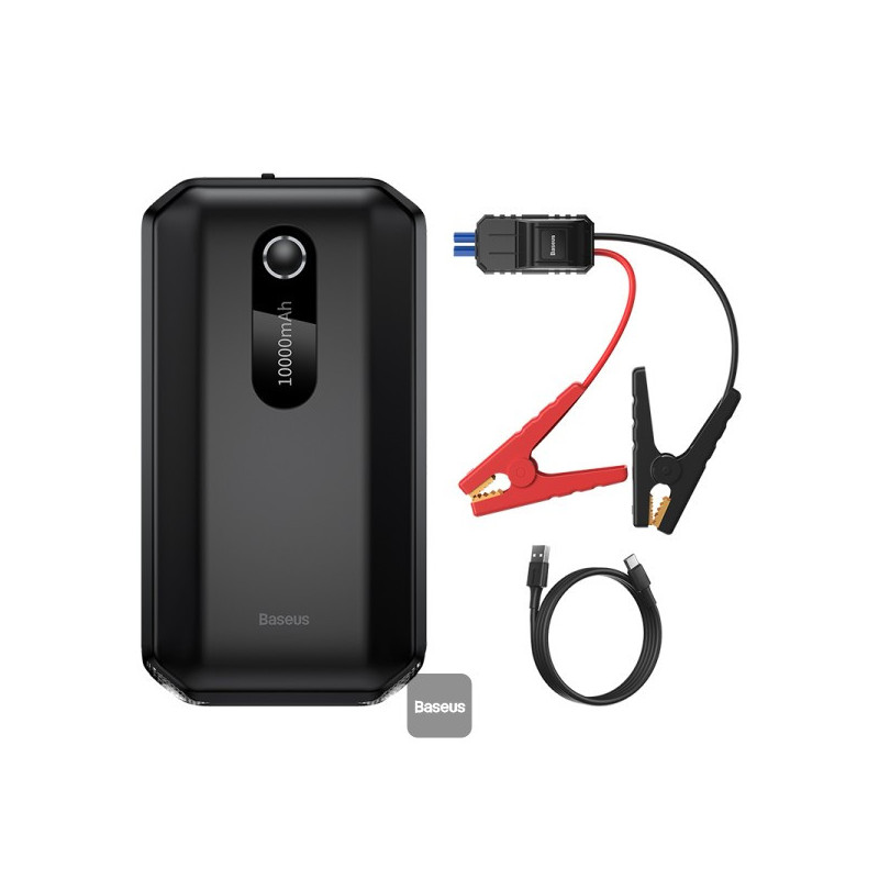 Baseus power banka Super Energy Air 10000 mAh so štartovacími káblami čierna