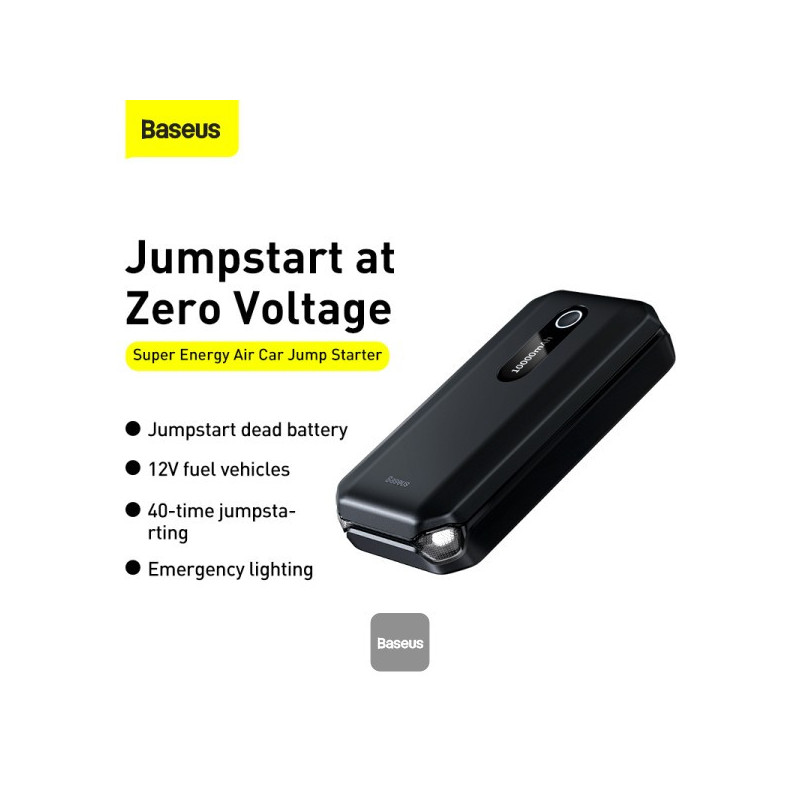 Baseus power banka Super Energy Air 10000 mAh so štartovacími káblami čierna