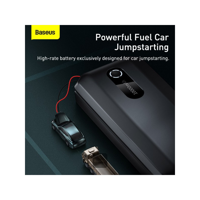 Baseus power banka Super Energy Air 10000 mAh so štartovacími káblami čierna