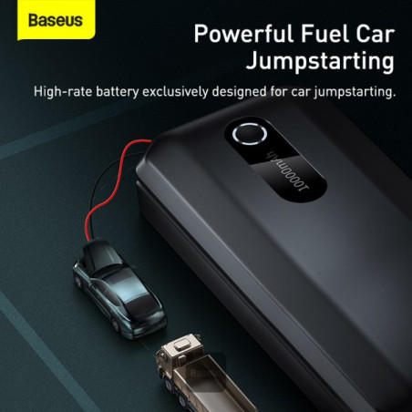 Baseus power banka Super Energy Air 10000 mAh so štartovacími káblami čierna