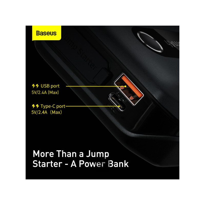 Baseus power banka Super Energy Air 10000 mAh so štartovacími káblami čierna