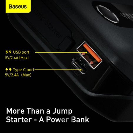 Baseus power banka Super Energy Air 10000 mAh so štartovacími káblami čierna
