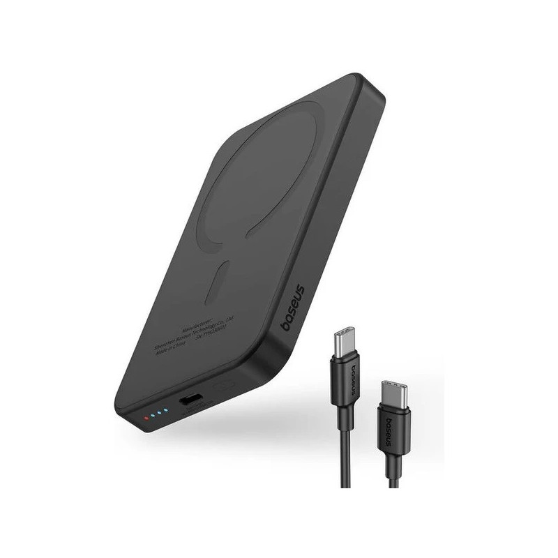 Baseus power banka Mini s bezdrôtovým nabíjaním 5000 mAh 20W USB-C čierna