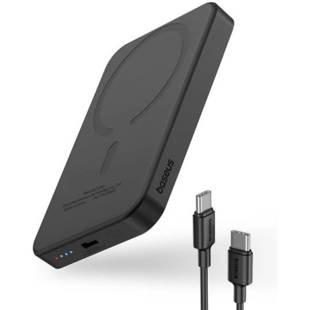 Baseus power banka Mini s bezdrôtovým nabíjaním 5000 mAh 20W USB-C čierna