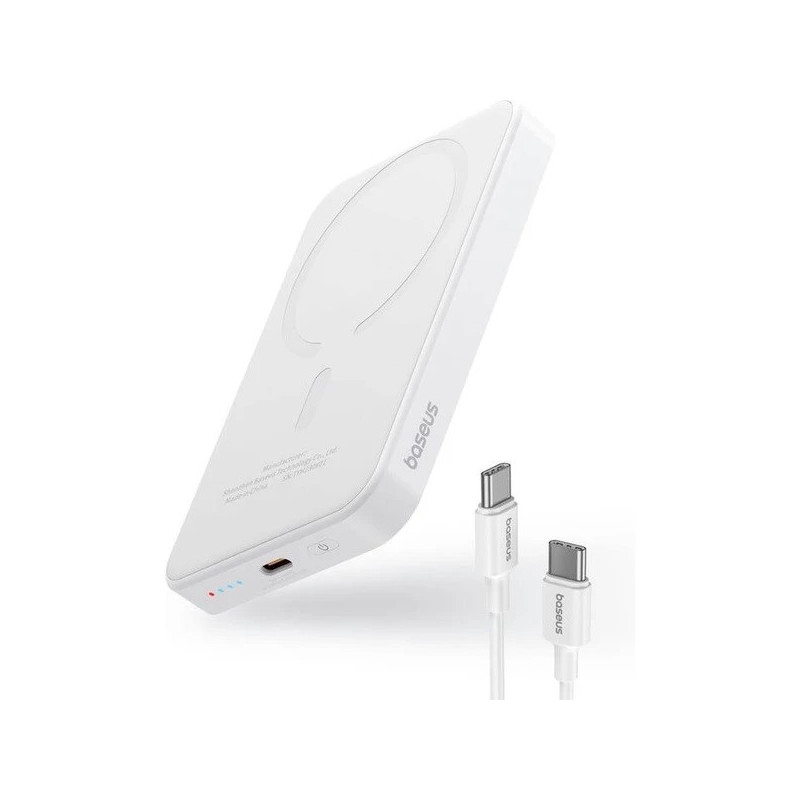 Baseus power banka Mini s bezdrôtovým nabíjaním 5000 mAh 20W USB-C biela