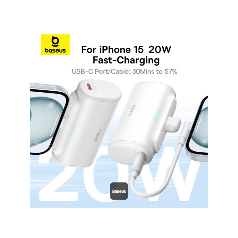 Baseus power banka 5000mAh 20W USB-C biela