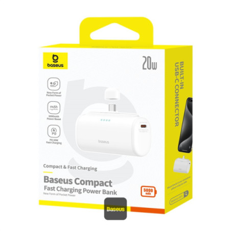Baseus power banka 5000mAh 20W USB-C biela