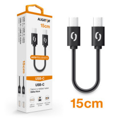 ALIGATOR Dátový kábel POWER USB-C USB-C 15cm, čierny