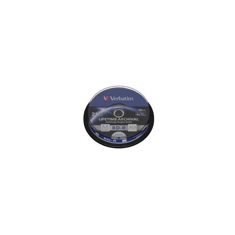 VERBATIM Blu-ray BD-R M-Disc 25 GB 4x Printable, 10-cake