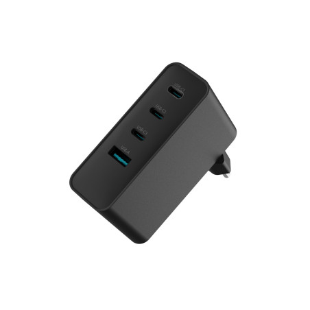 Univerzálna USB nabíjačka Natec GaN 100W, 3X USB-C, 1X USB-A, Čierna