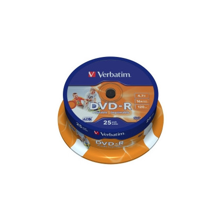 VERBATIM DVD-R(25-Pack)Spindl/Printable/16x/4.7GB