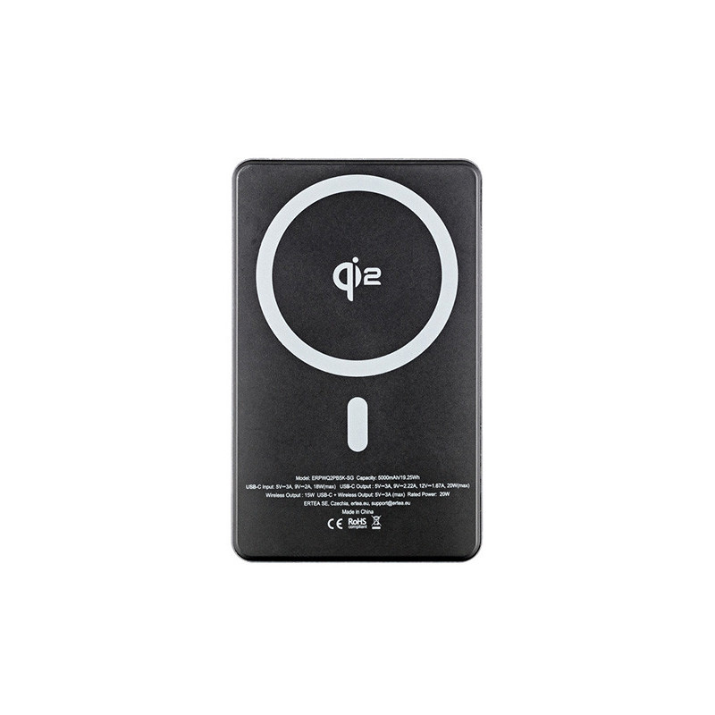 ER POWER Qi2 Dual PowerBank 5000mAh s USB-C - Space Gray